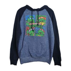 Teenage Mutant Ninja Turtles Hoodie Men's M (38-40) Blue Graphic Print Classic